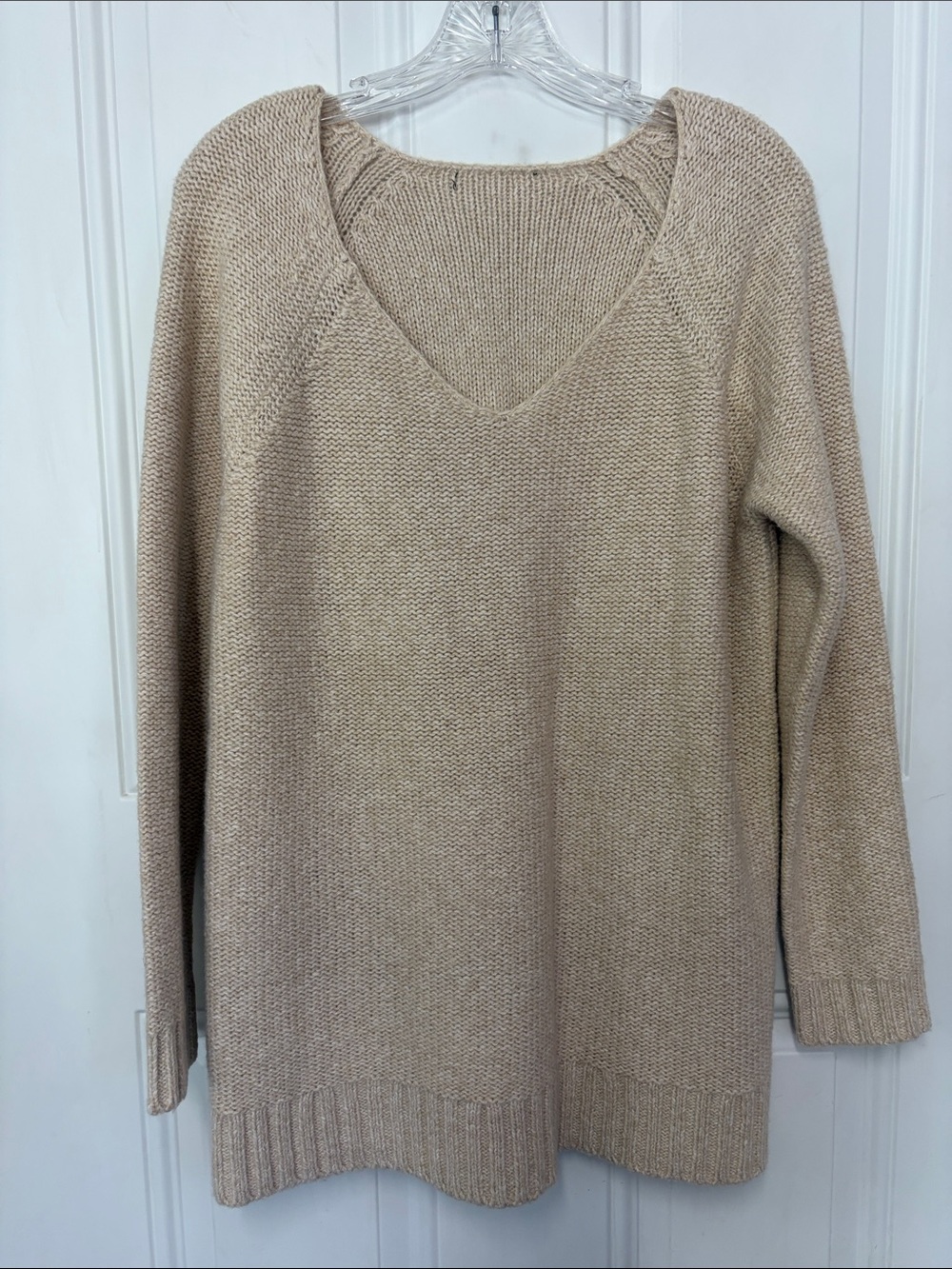 Beige V-Neck Women's Sweater